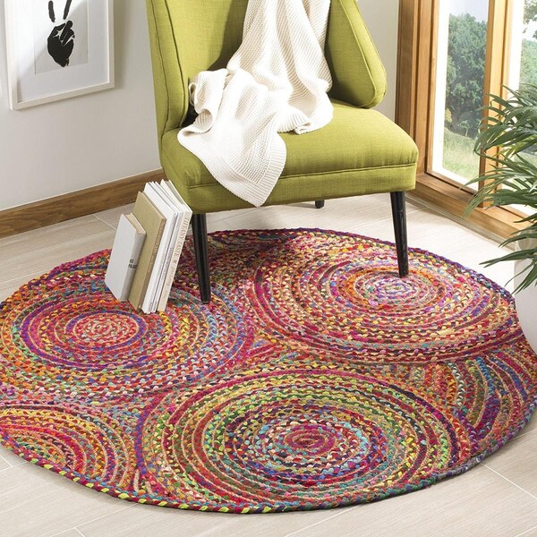 Safavieh 6 x 6 ft. Cape Cod Hand Woven Round Area Rug; Red & Multi-Color CAP203A-6R - main